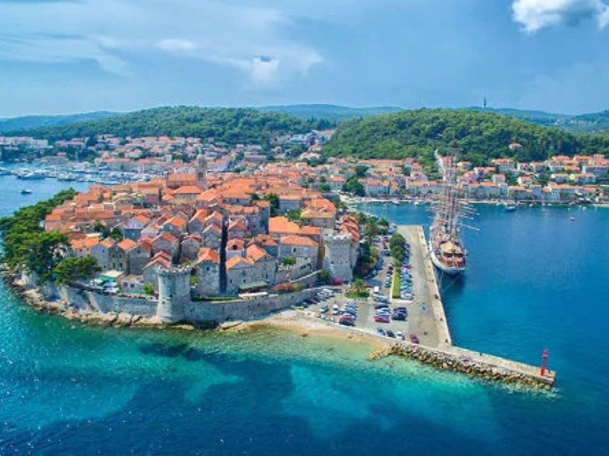 Korčula medieval old town, Adriatic island