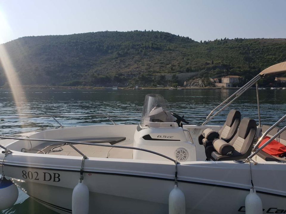 Marin Kovačević, founder and lead captain of Boat Charter Dubrovnik, at Marina Frapa
